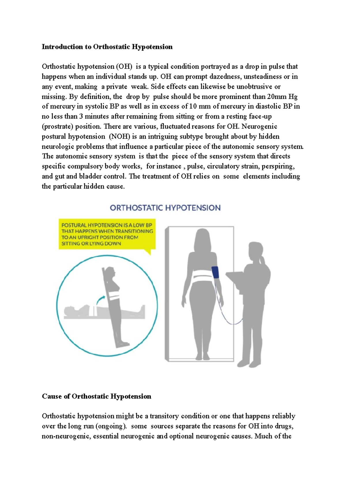 Introduction to Orthostatic Hypotension Introduction to Orthostatic Hypotension Orthostatic