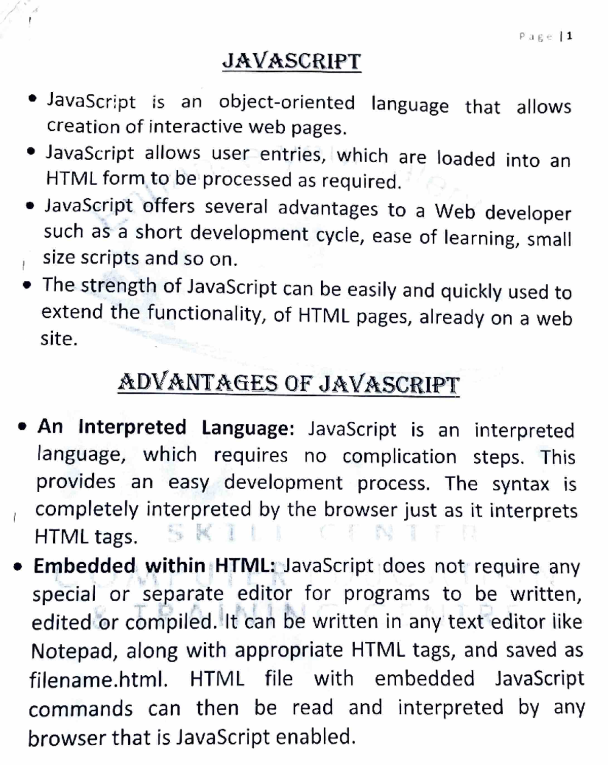 Javascript - notes for java script - CST8110 - Studocu