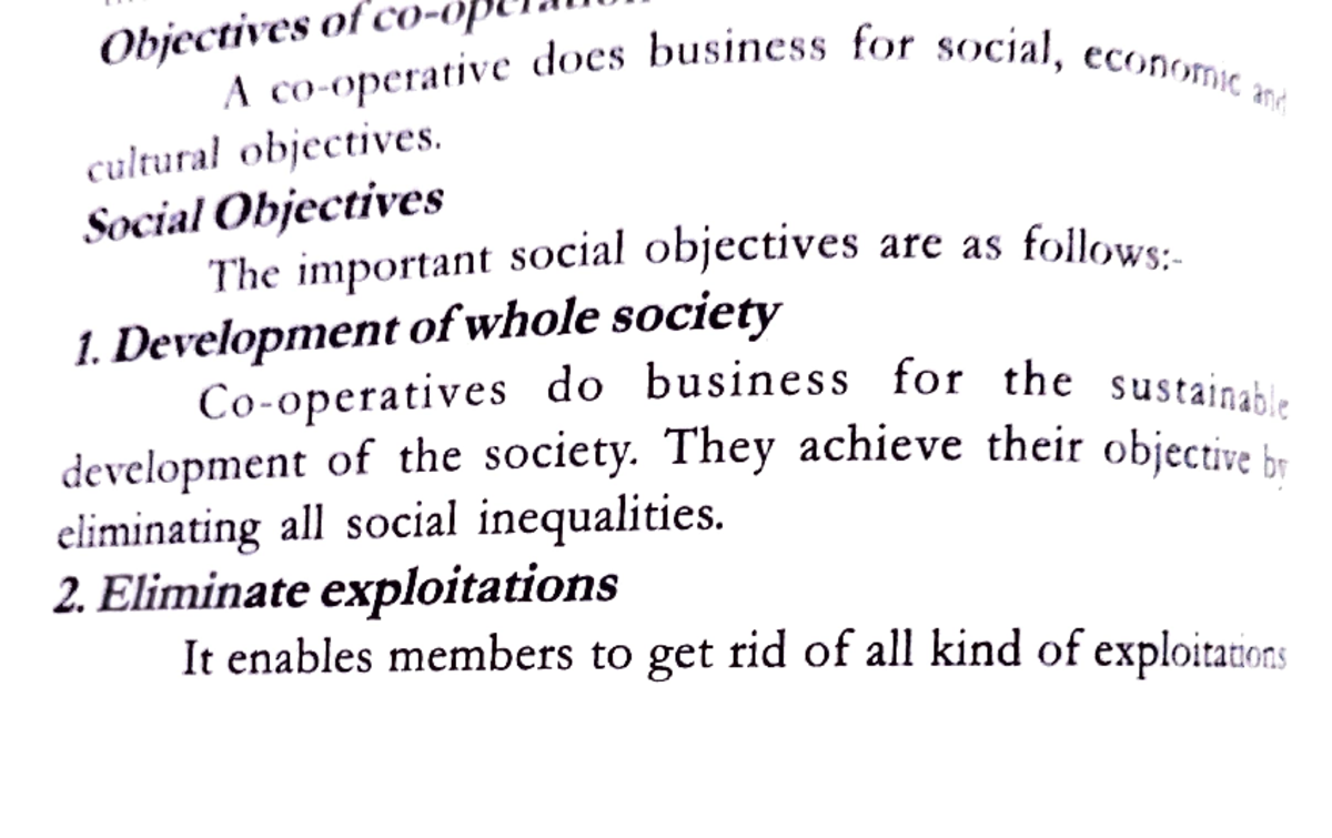 Objective of co operation - Objectives of co-oP A co-operative docs ...