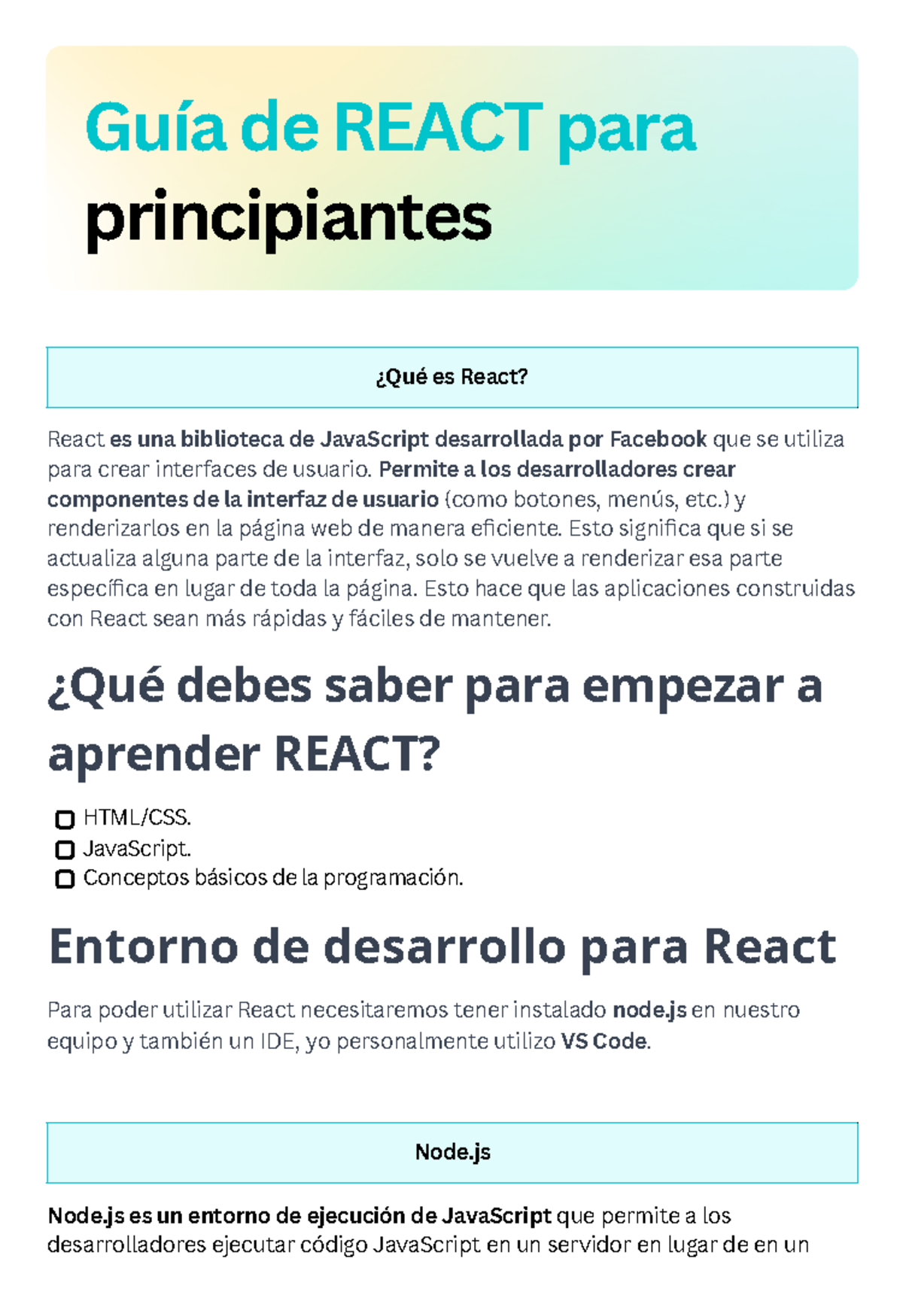 Guía React El Rincón Del Dev - React es una biblioteca de JavaScript ...