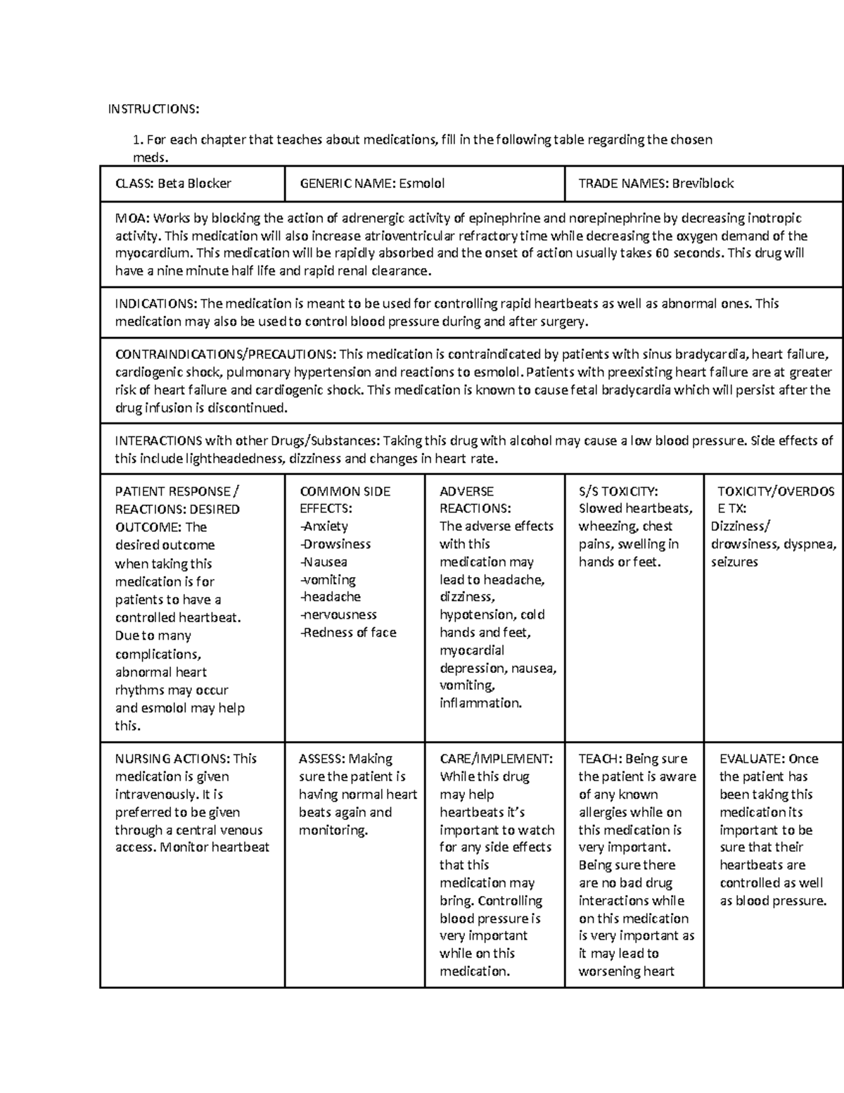 Breviblock - INSTRUCTIONS: For each chapter that teaches about ...