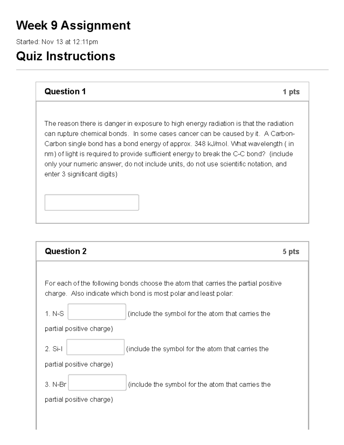 Quiz Week 9 Assignment - Week 9 Assignment Started: Nov 13 At 12:11pm ...