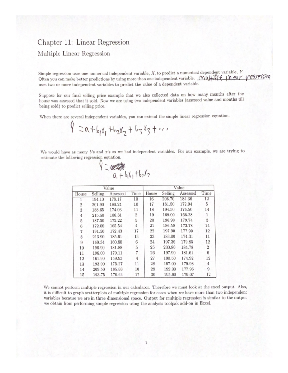 Chapter 11 Linear Regression - STAT 2160 - Studocu