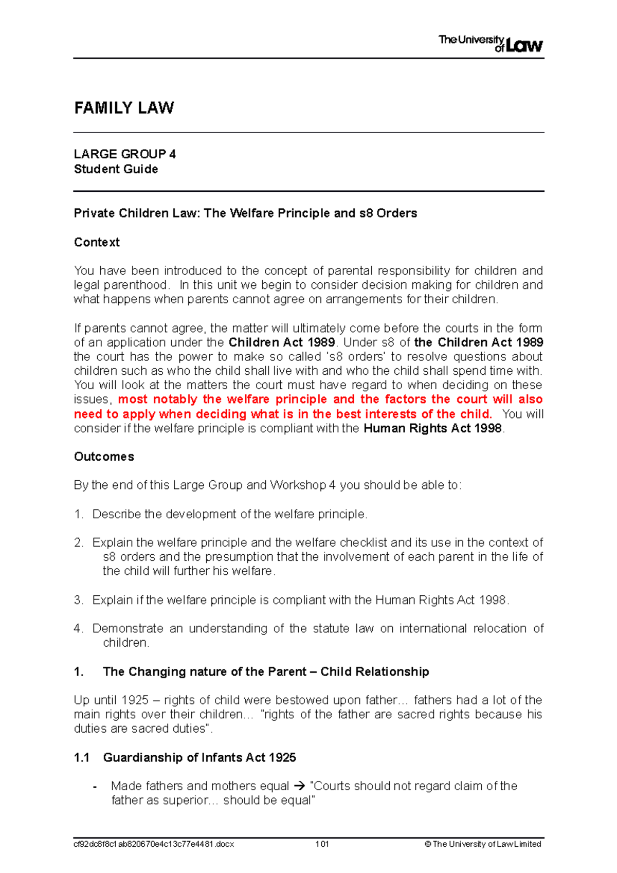Lg04 ce01 student guide - FAMILY LAW LARGE GROUP 4 Student Guide ...