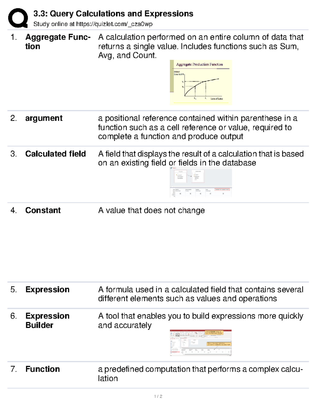 3.3 Query Calculations and Expressions 3 Query Calculations and