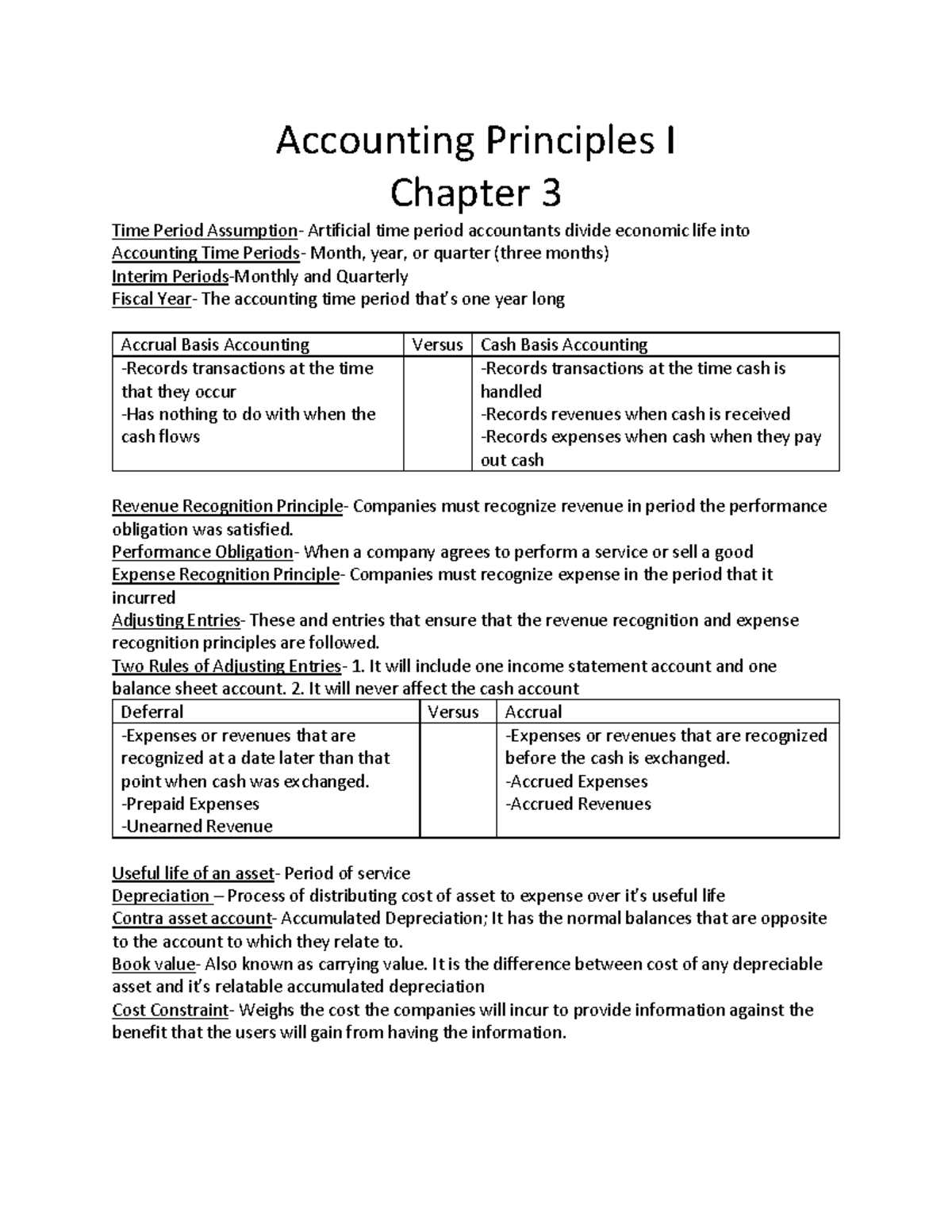 Accounting Principles I Chapter 3 - Performance Obligation- When a ...