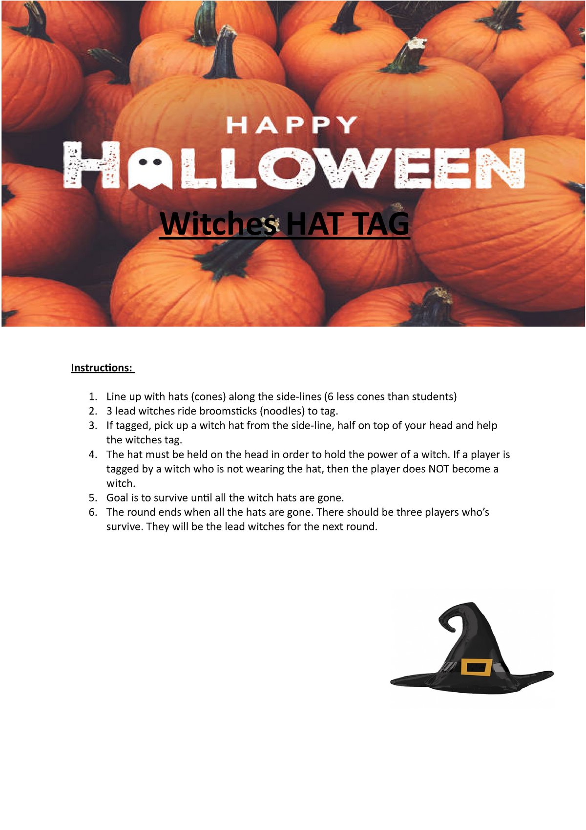 Witch Tag: A Spooky Halloween Warm-Up Game for Elementary PE