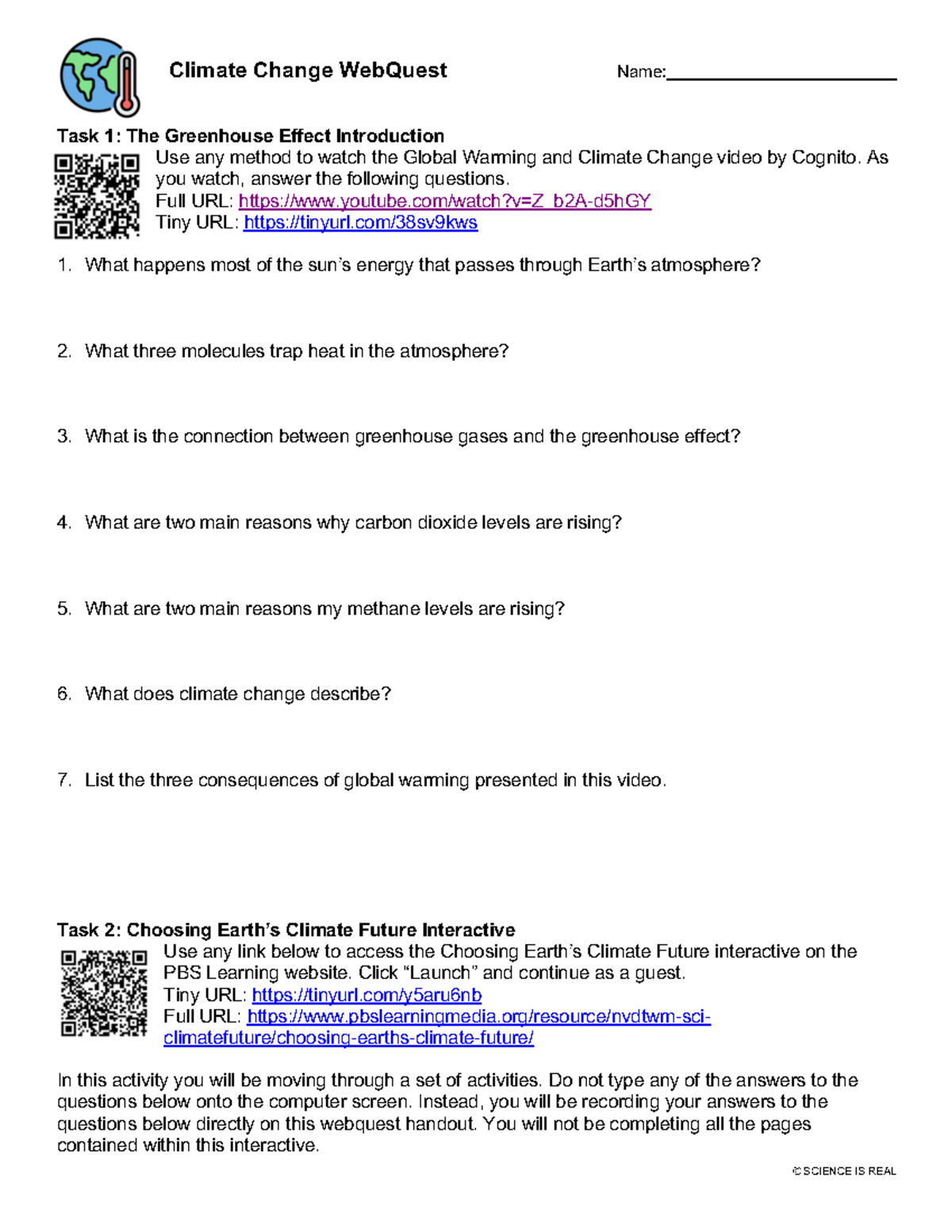 Handout Climate Change quest Climate Change Quest Name Task 1
