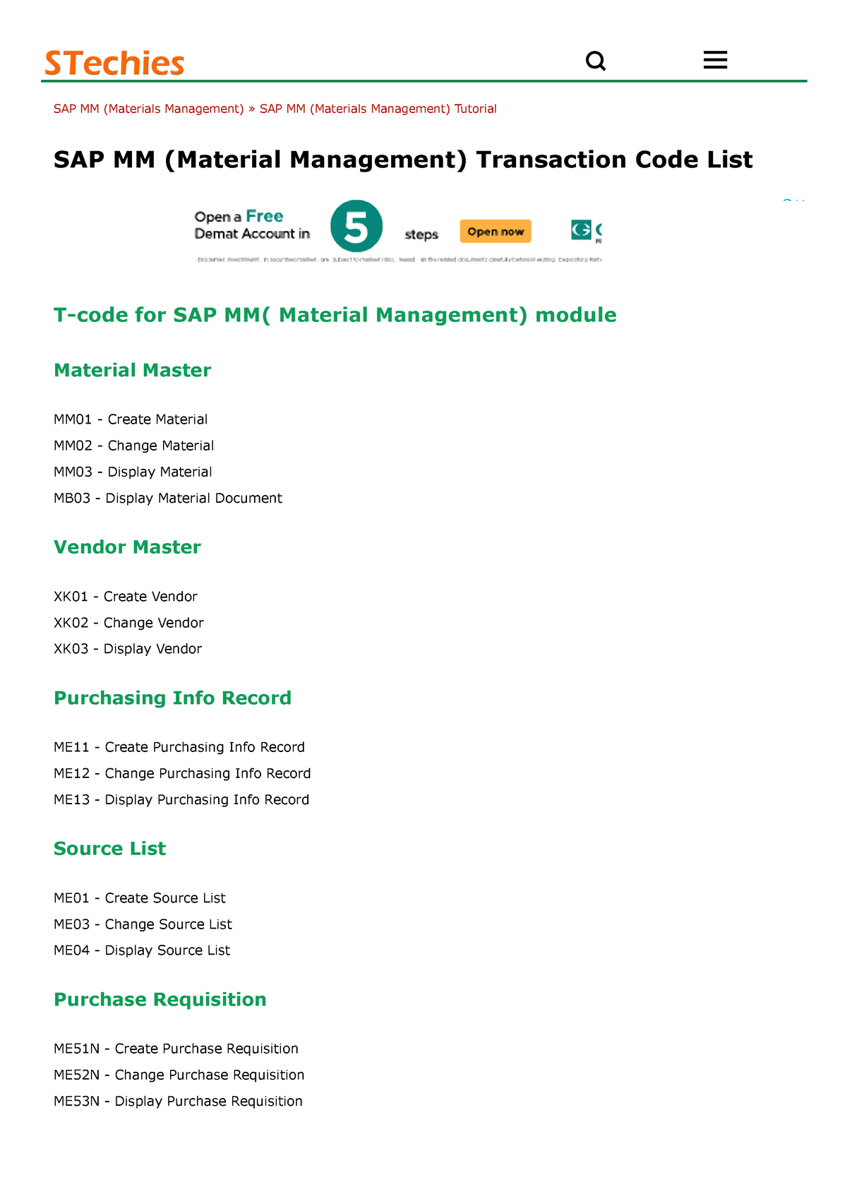 assignment tcode in sap mm