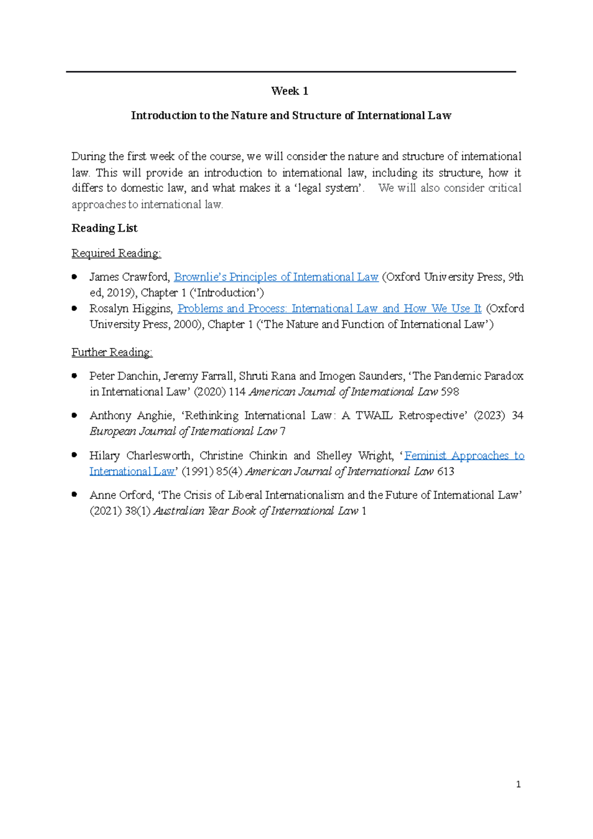Reading Guide 2023 - Week 1 Introduction to the Nature and Structure of ...