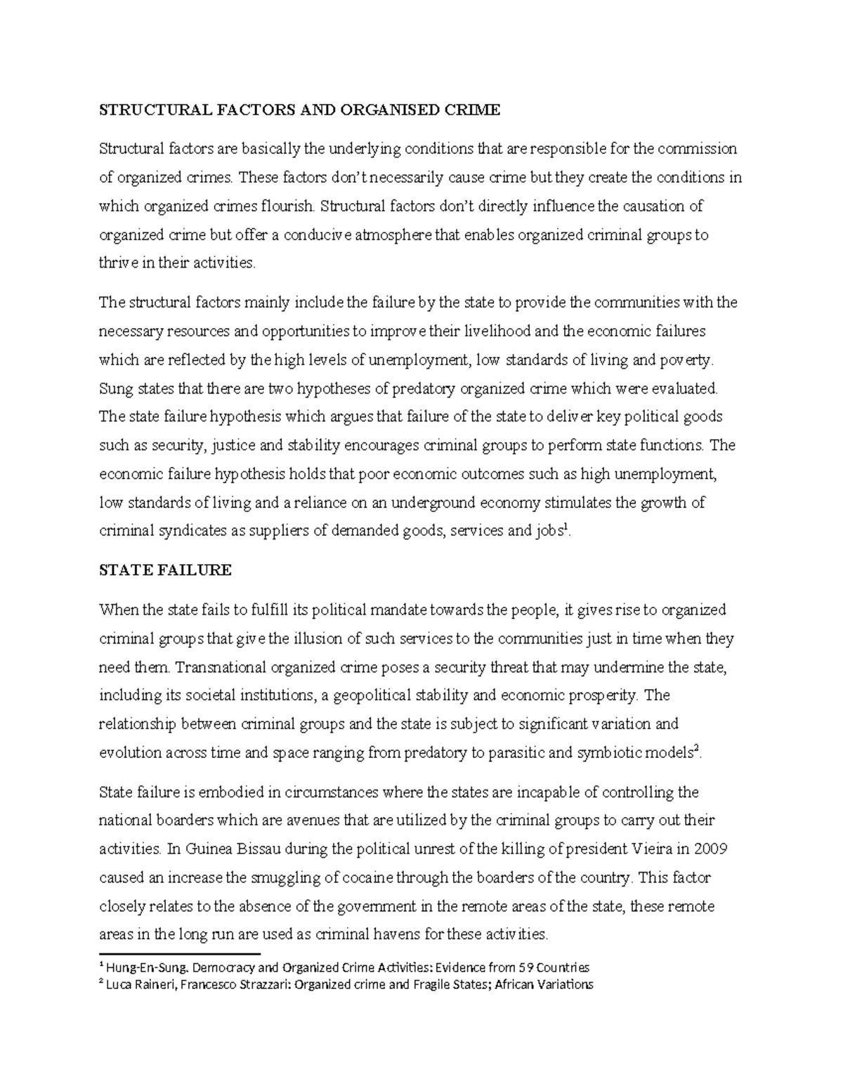 Structural Causes OF Crime - STRUCTURAL FACTORS AND ORGANISED CRIME ...