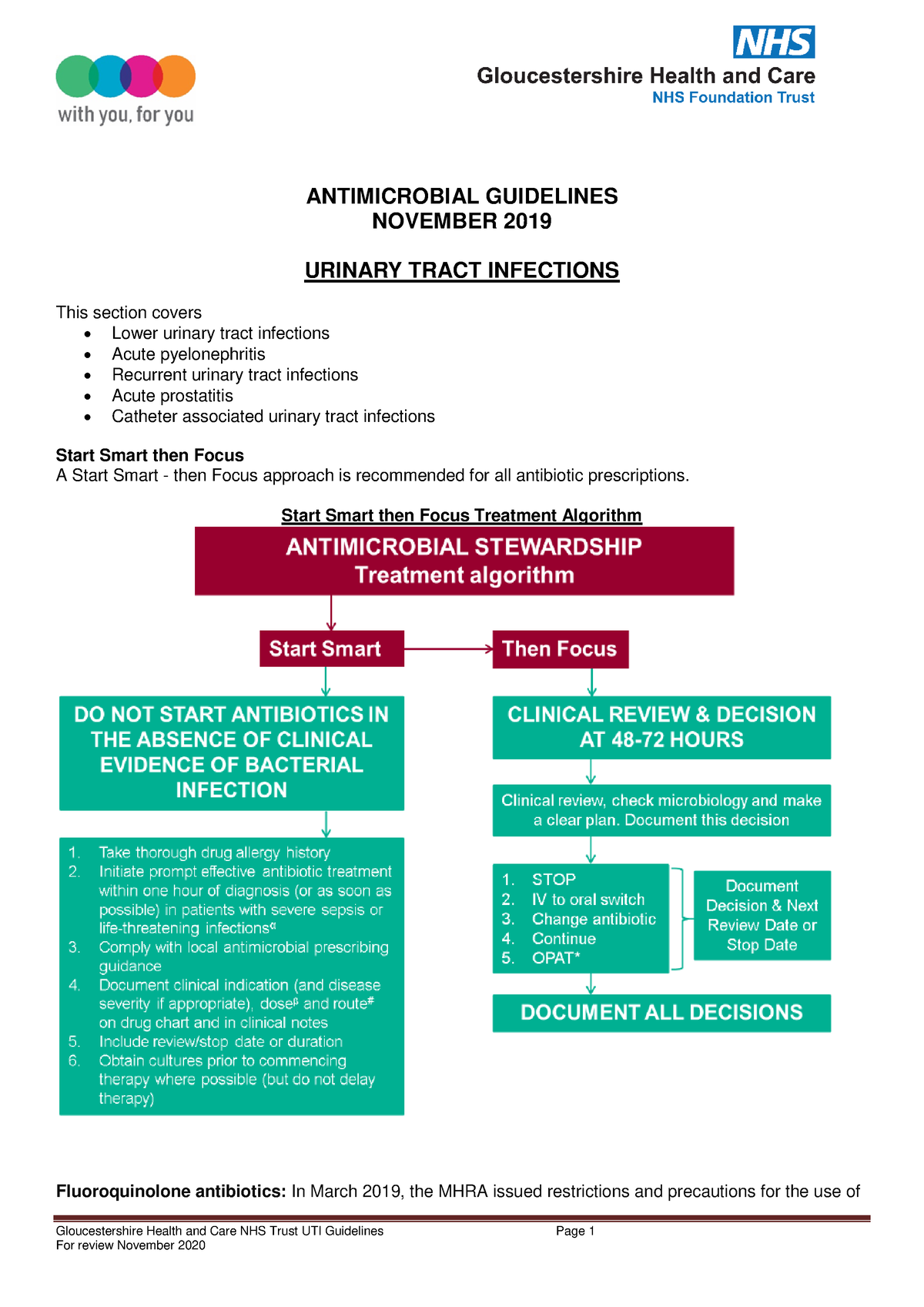 Urinary Tract antimicrobial guidelines Gloucestershire Health and