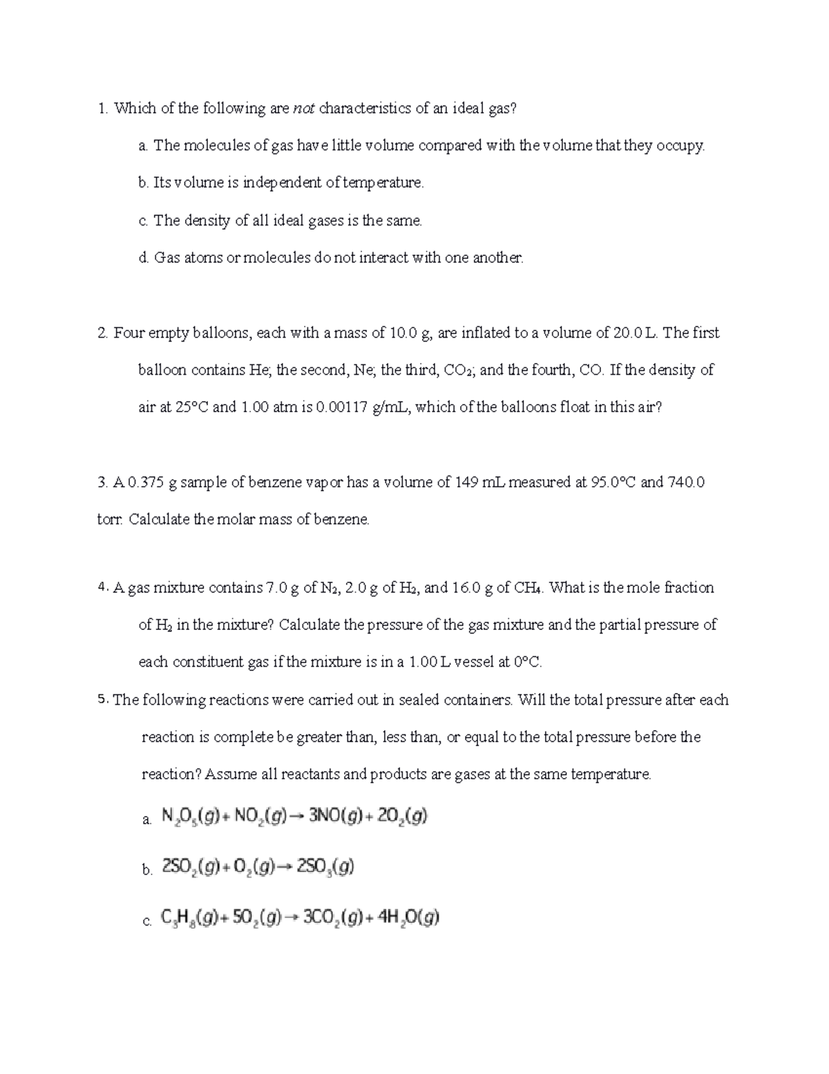 Gas laws redox worksheet - Which of the following are not ...