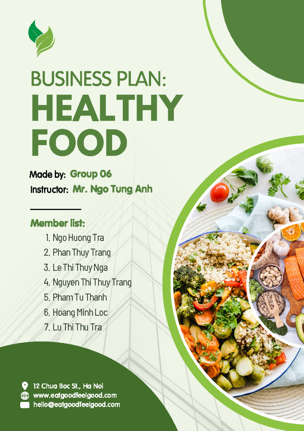 business plan healthy food