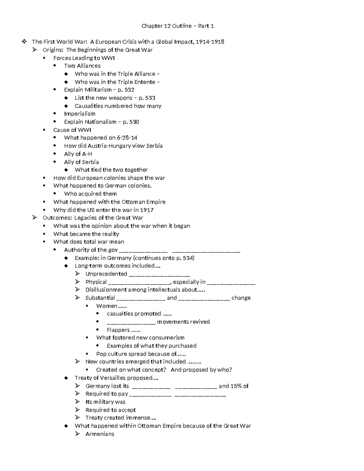 Chapter+12+Outline - Summary The United States to 1865 - Chapter 12 ...