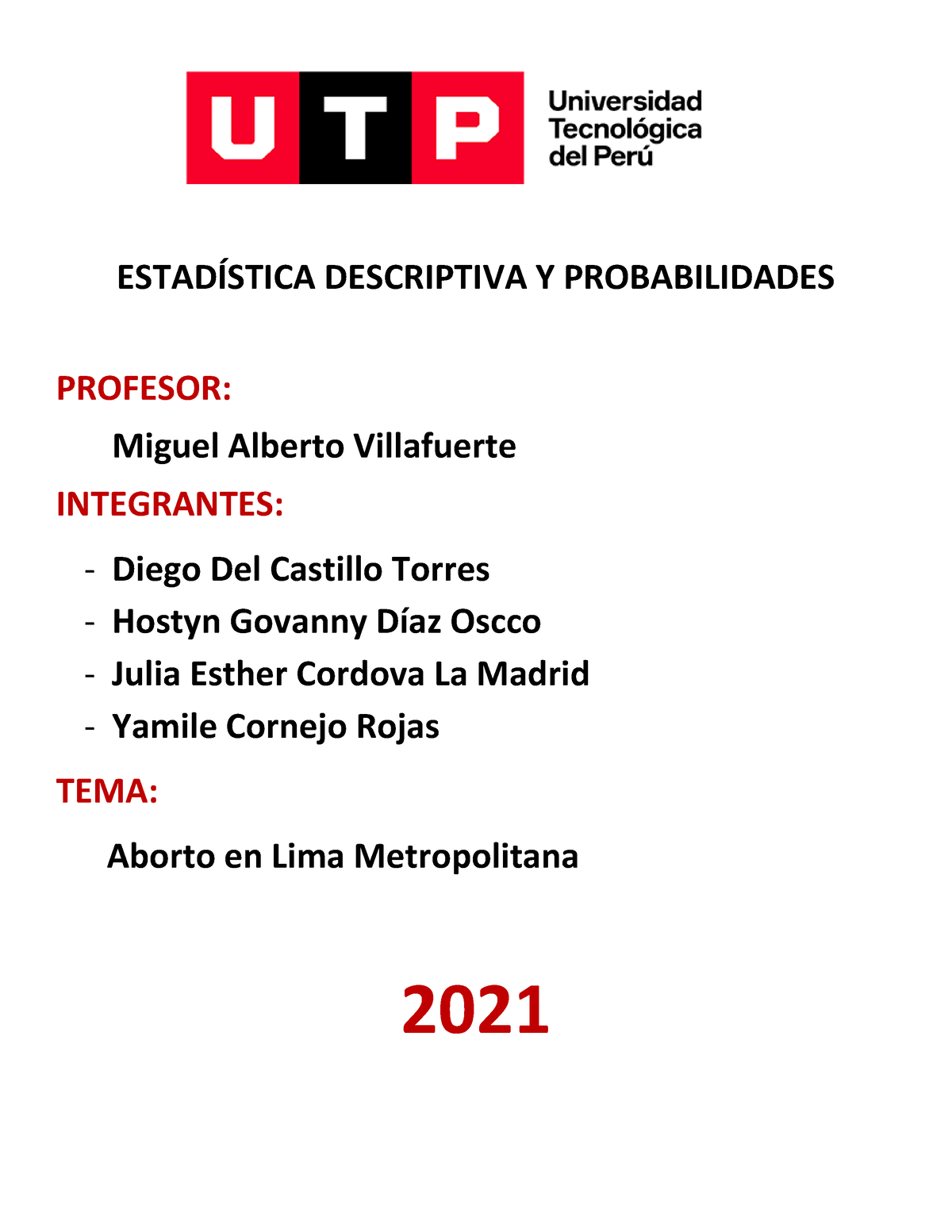 Trabajo Final DE Estadistica 1174324163 - ESTADÍSTICA DESCRIPTIVA Y ...