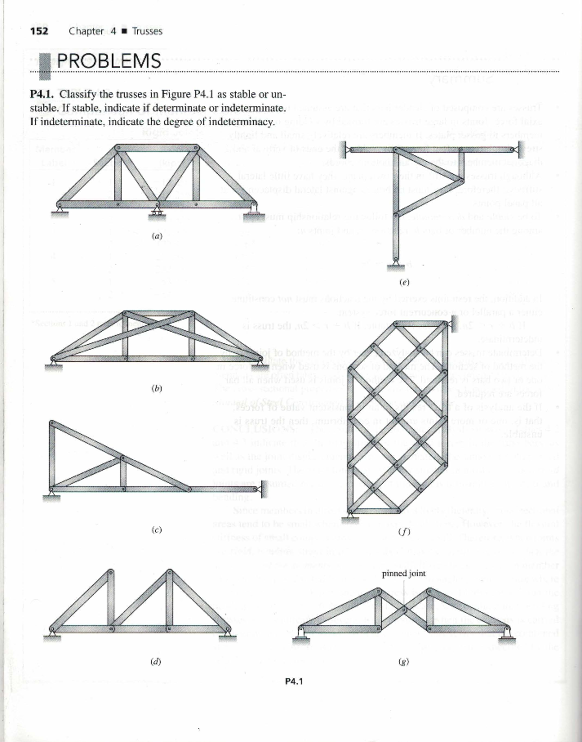 P-Ch4 - 152 Chapter 4 • Trusses PROBLEMS P4. Classify the trusses in ...
