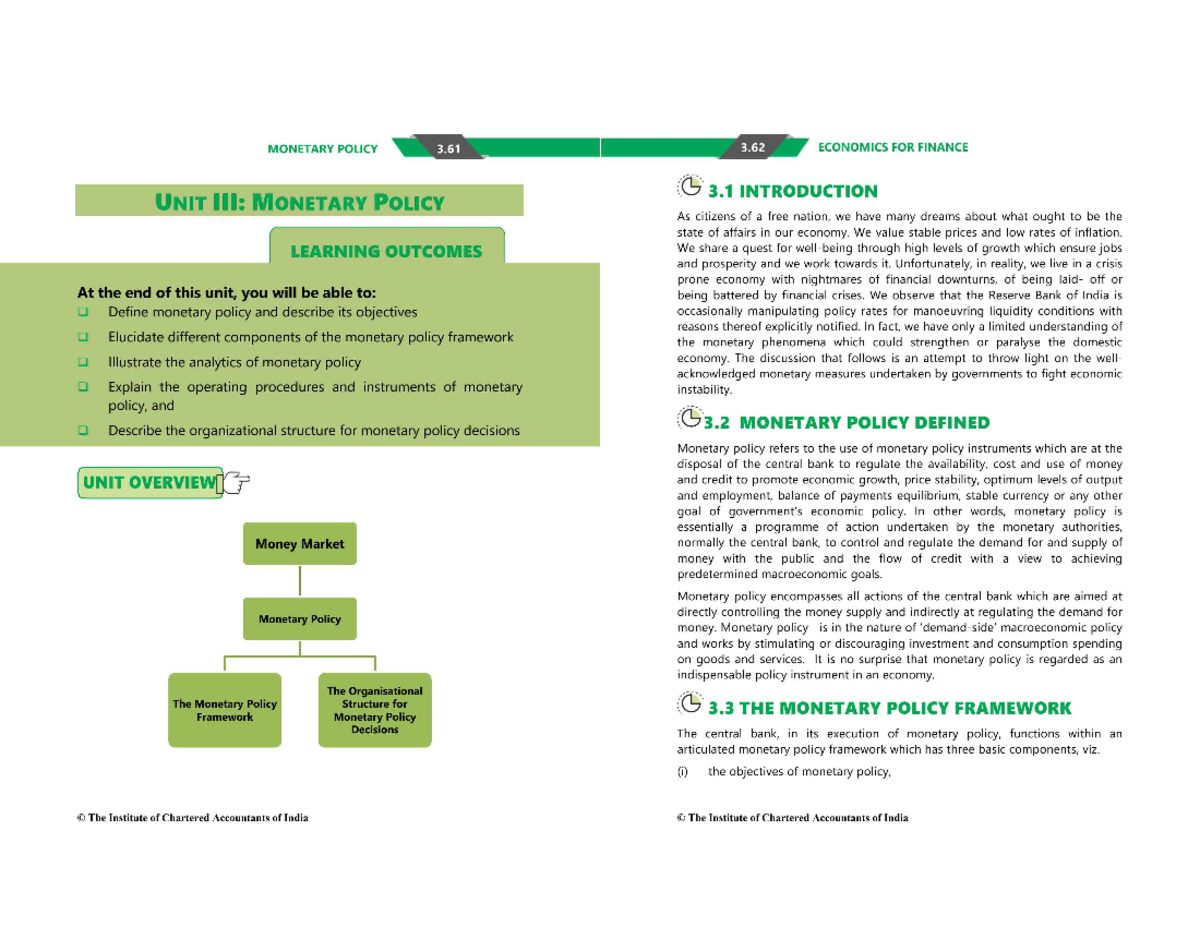Eco - Monetary Policy - Economics for finance - Studocu