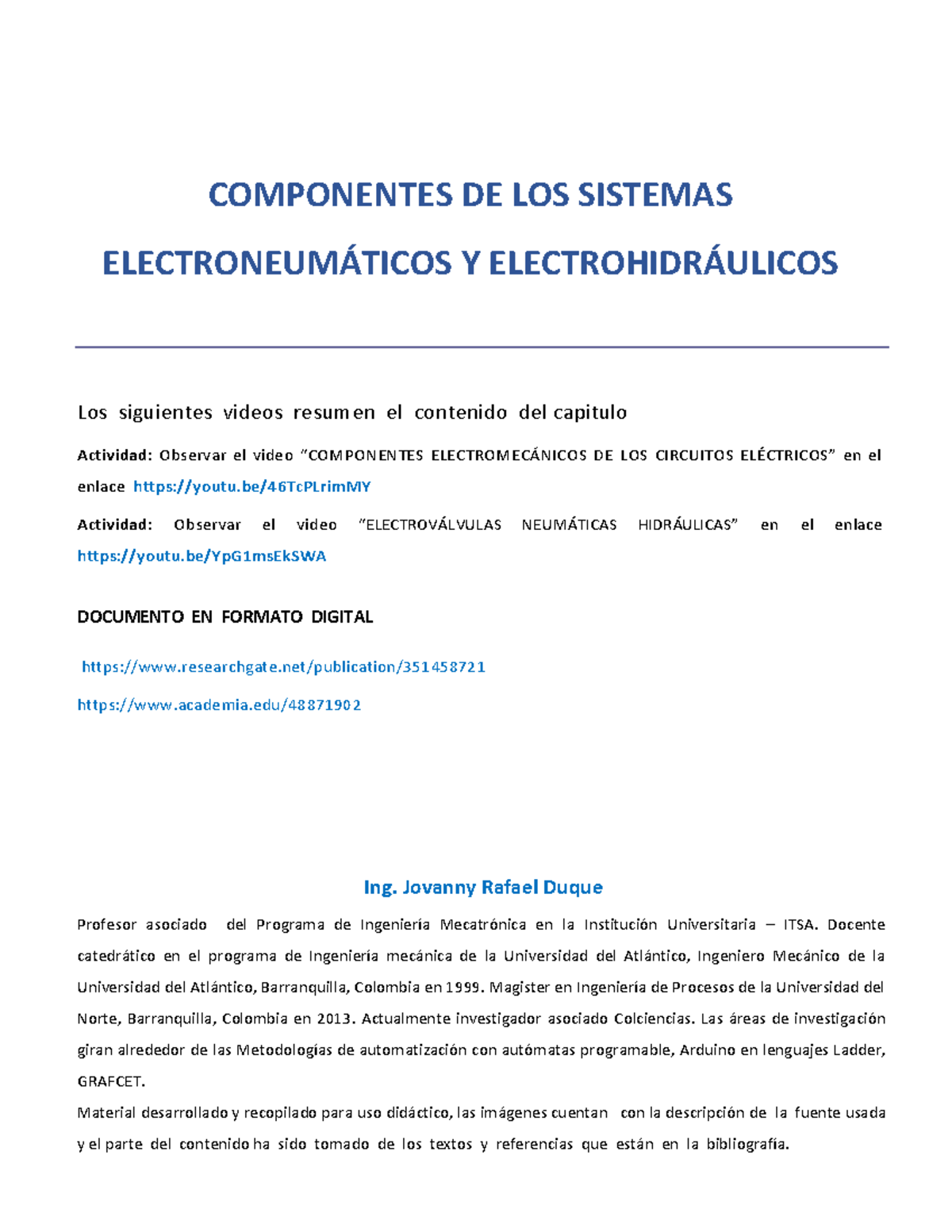 Libro Componentes DE LOS Sistemas Electroneumáticos ...