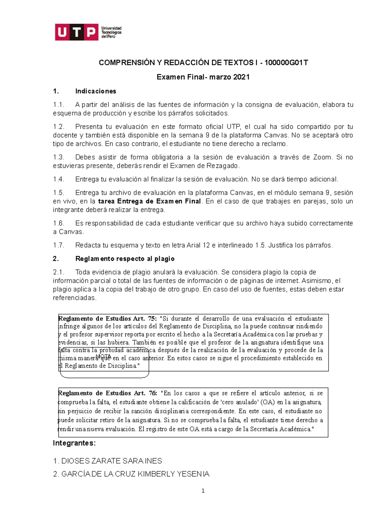 CRT1-CGT Examen Final- Marzo 2021 -100000 G01T Comprensión Y Redacción ...