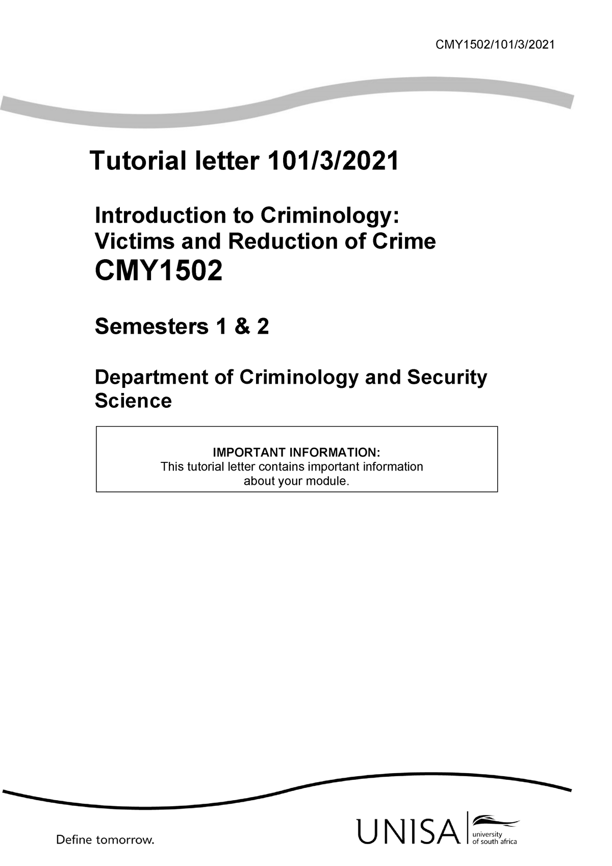 Introduction to Criminology + Crime and Everyday Life - a Brief