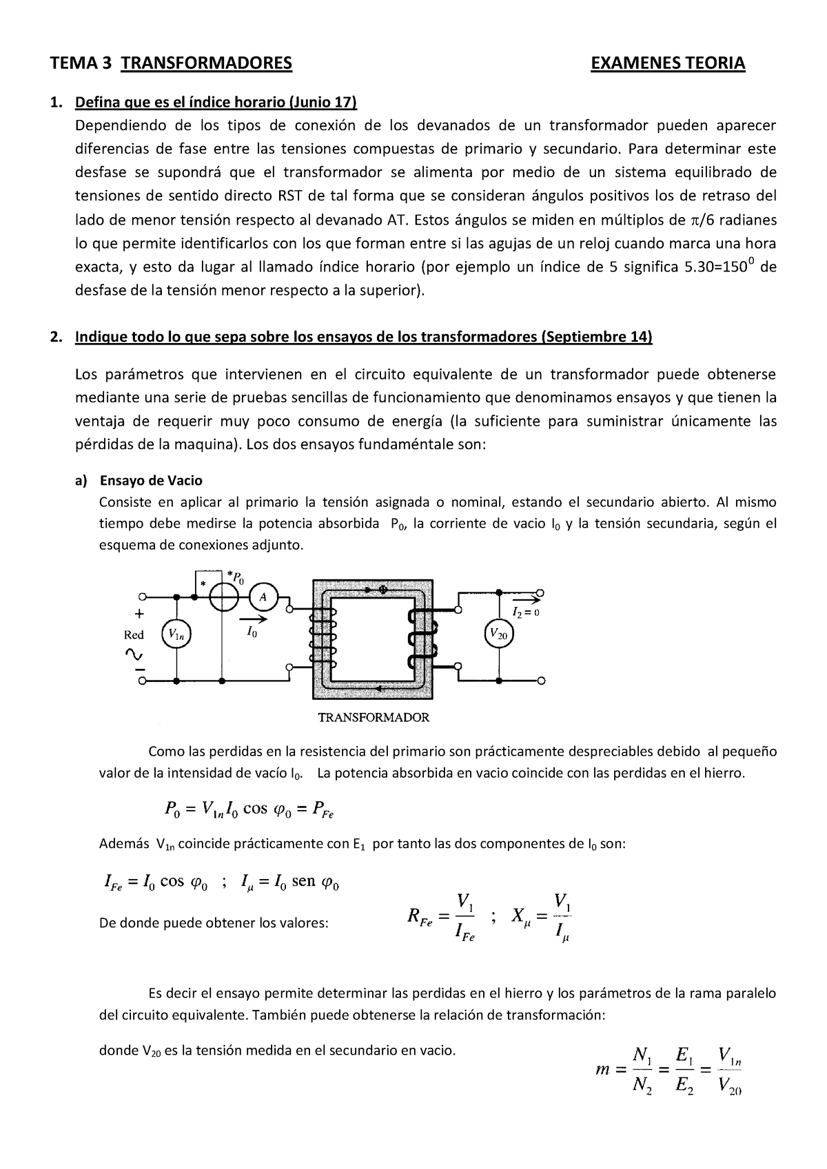 Cuestiones Examanes Transformadores (TEMA 3 Transformadores) - TEMA 3 ...