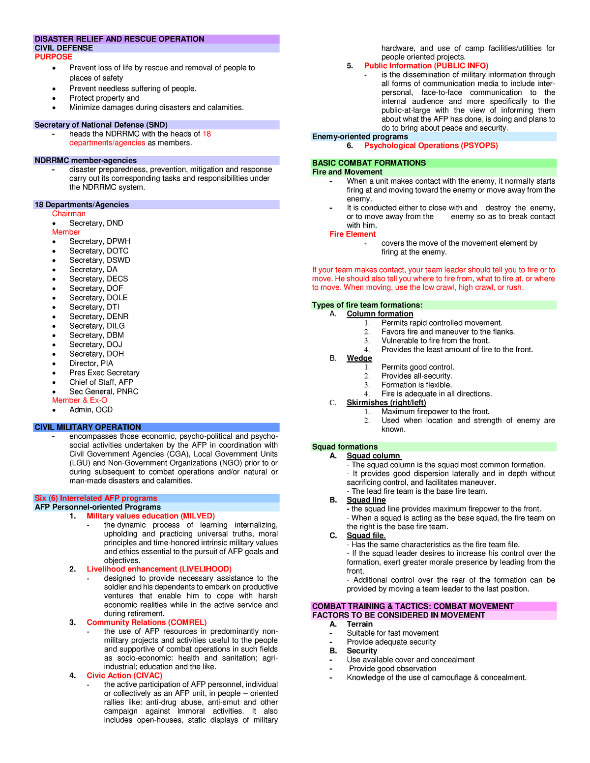 ROTC- Finals - DISASTER RELIEF AND RESCUE OPERATION CIVIL DEFENSE ...