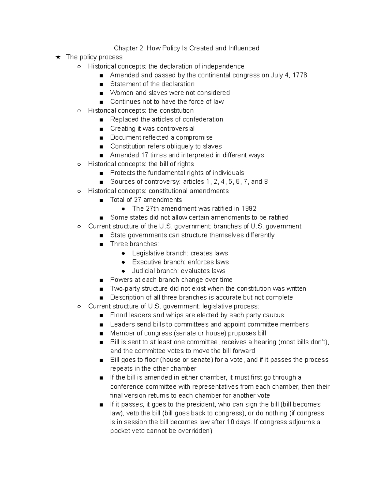 Chapter 2 How Policy Is Created and Influenced-2 - Chapter 2: How ...