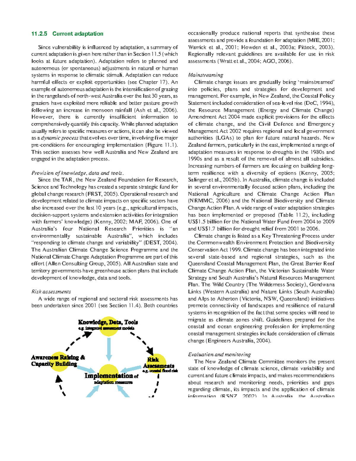 Chemistry - Adaptation aand Vulnerability 43 - 11.2 Current adaptation