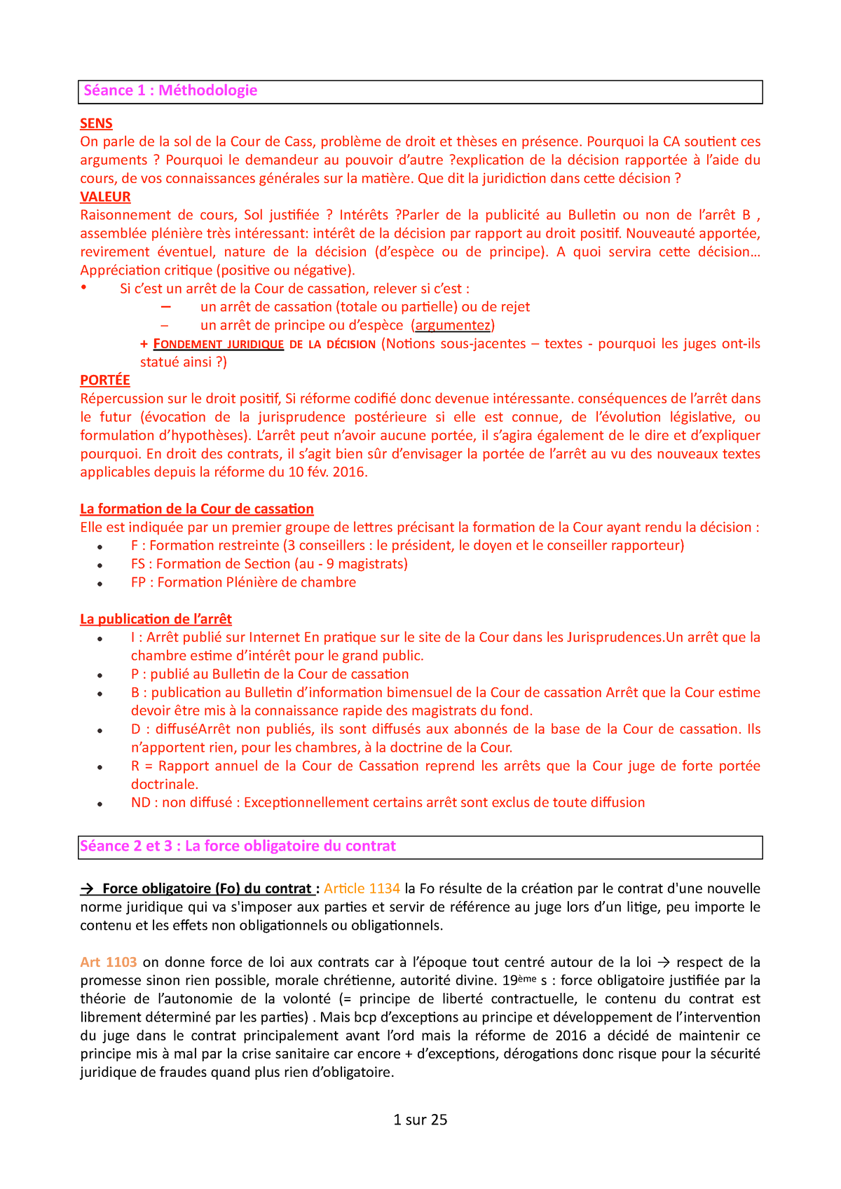 Fiches De Droit Des Contrats S4 - Séance 1 : Méthodologie SENS On Parle ...