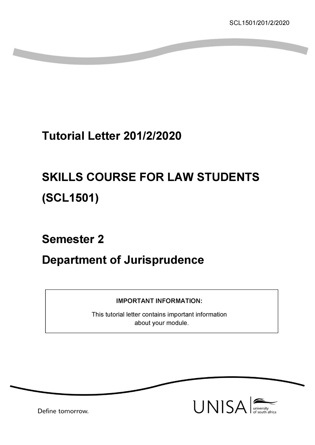 201 2020 2 B - Tutorial Letter - Tutorial Letter 201/2/ SKILLS COURSE ...