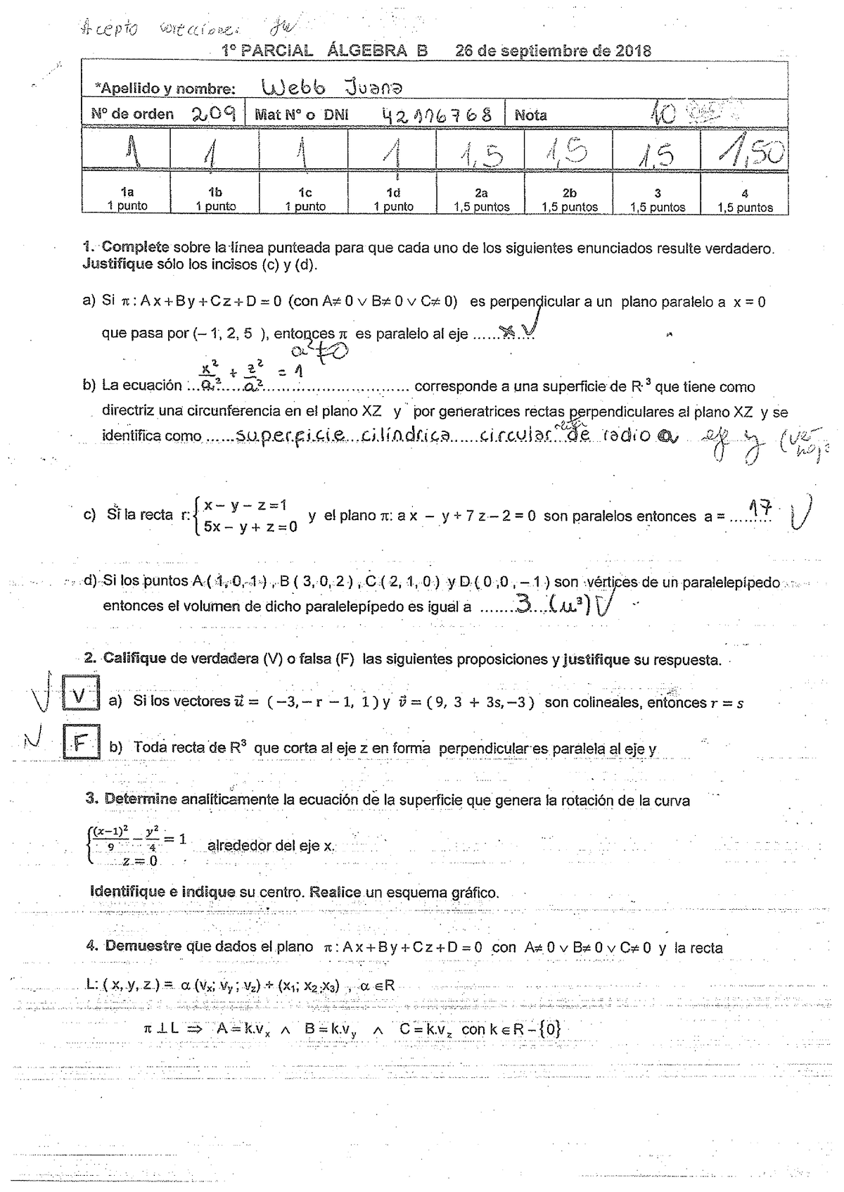 1er Parcial 26-9-18 Tema 1 - Álgebra B - Studocu