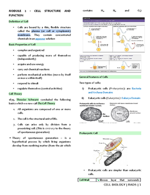 Cell Biology Test Reviewer - MODULE 1 - INTRODUCTION TO CELL BIOLOGY ...
