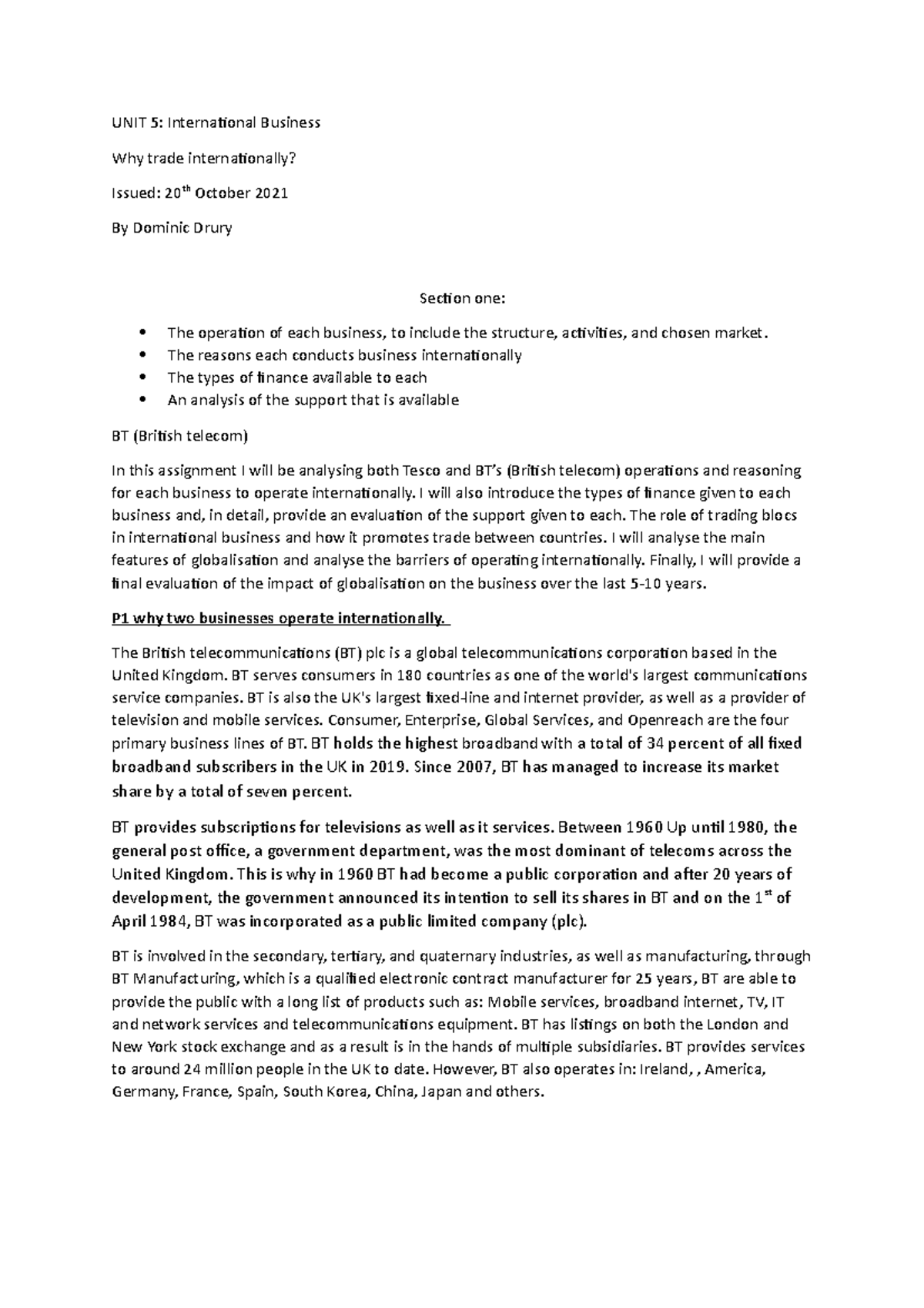 Why Trade Internationally. Courseworkooooo - UNIT 5: International ...