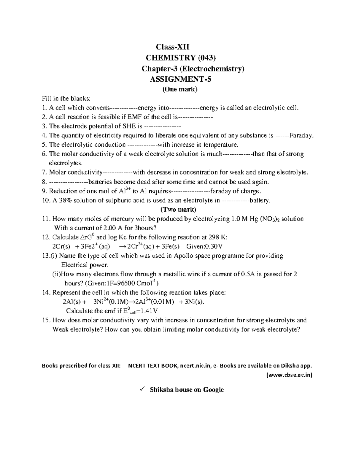 case study of chemistry class 12