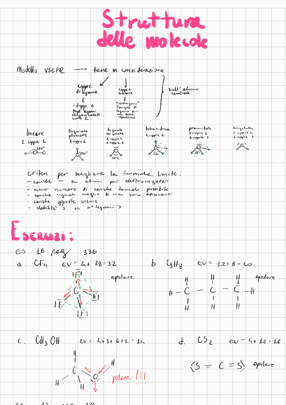 Struttura molecole - Struttura delle molecole Modello VSEPR tiene M ...