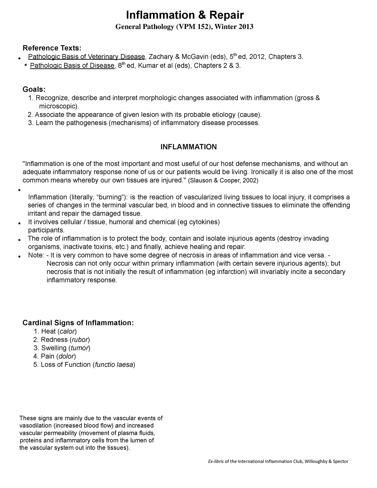 Inflam-note-13 - Maternal and Child Nursing - Inflammation & Repair ...