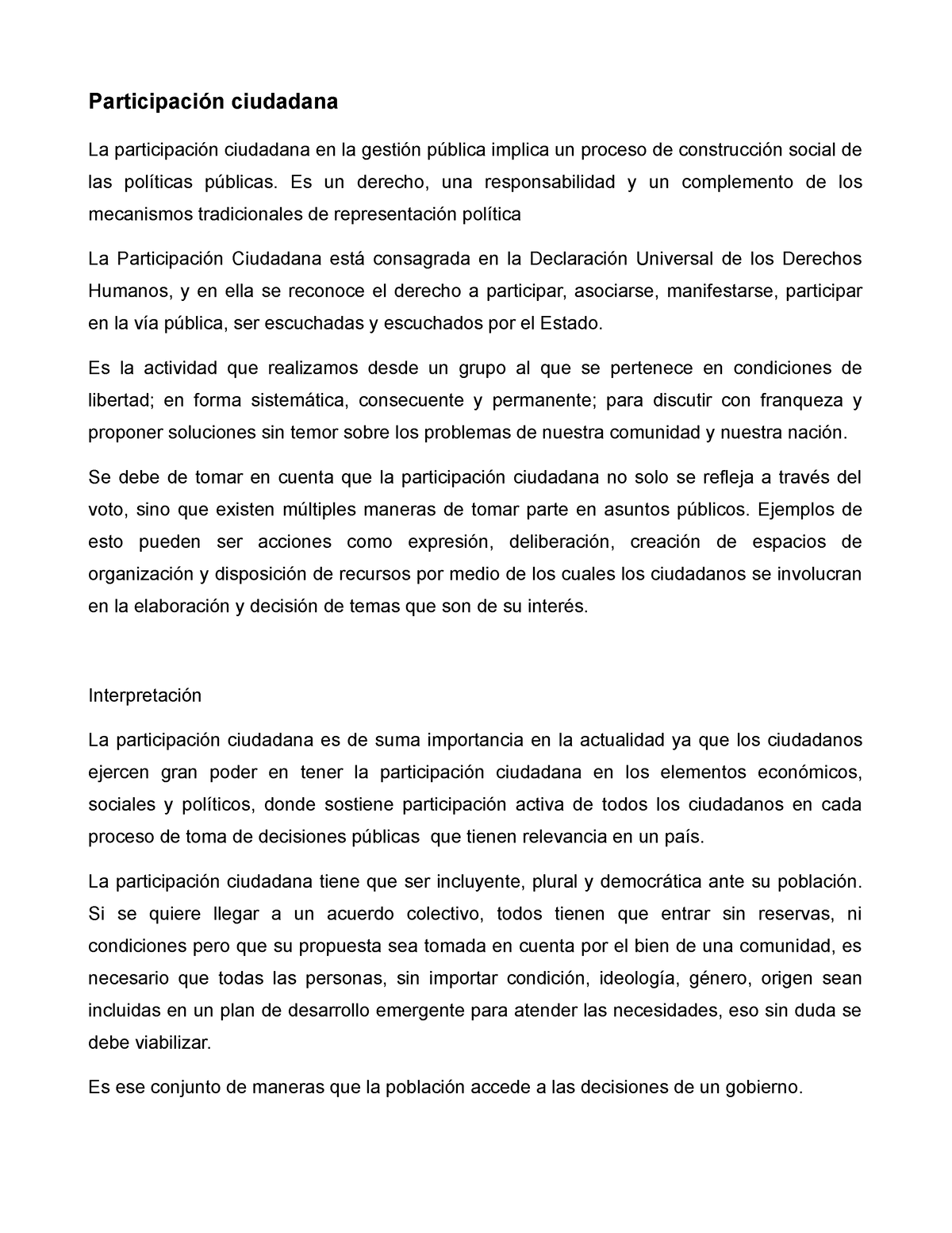 Participacion Ciudadana - Participación Ciudadana La Participación ...