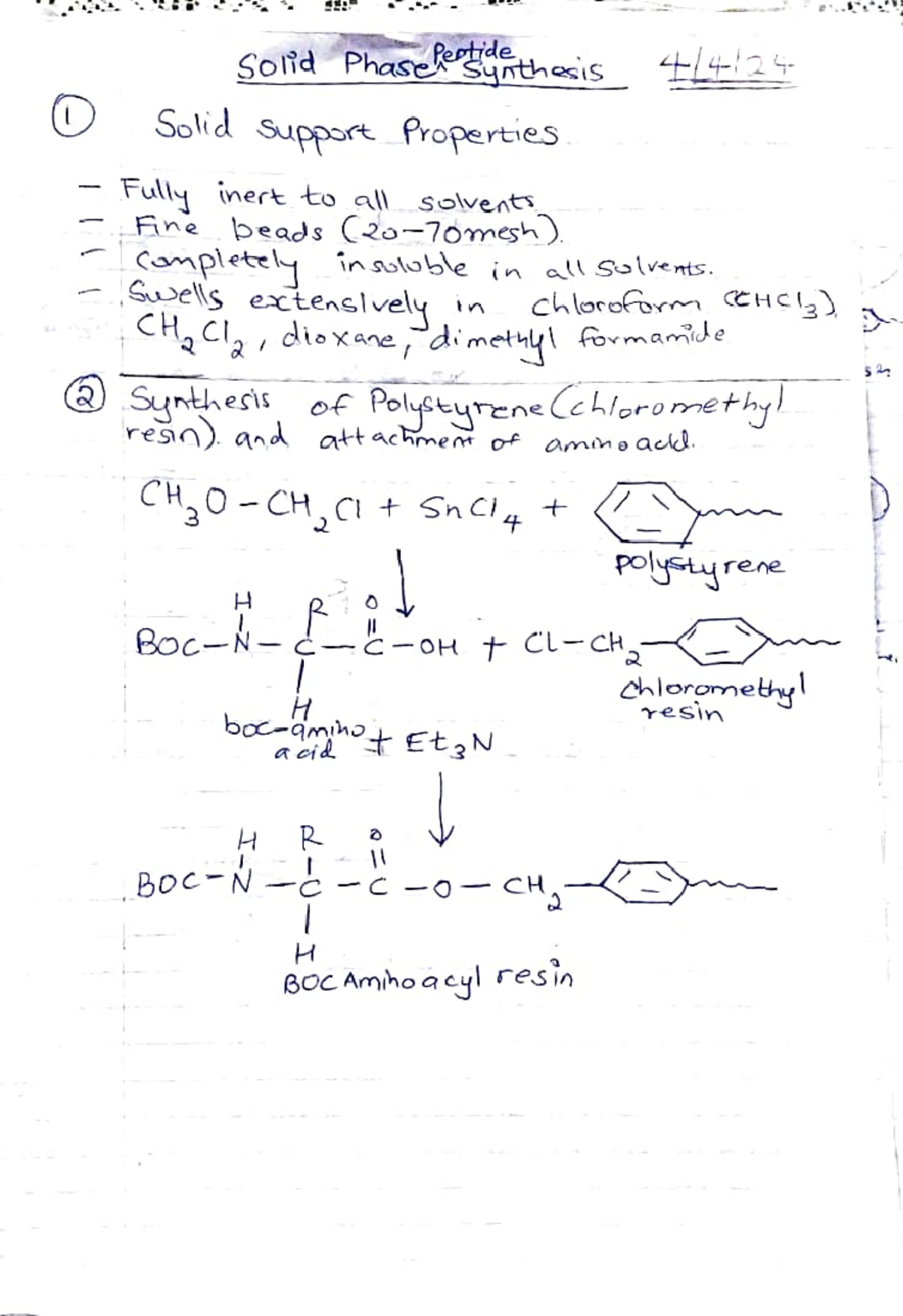 SCH 305 Resins (SPPS) - industrial chemistry - Solid Phas fertide Soid ...