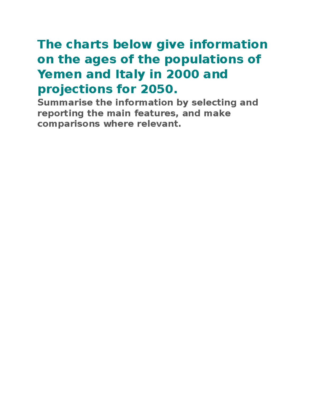 Ielts Task 1 Good One The Charts Below Give Information On The Ages