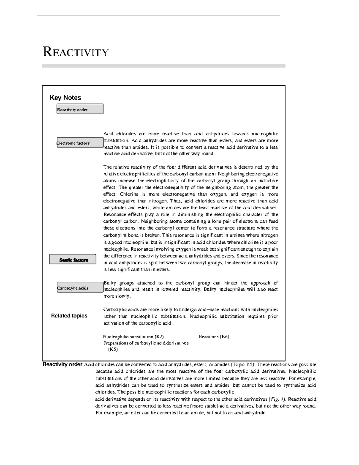 Reactivity - REACTIVITY Key Notes Reactivity order Electronic factors ...