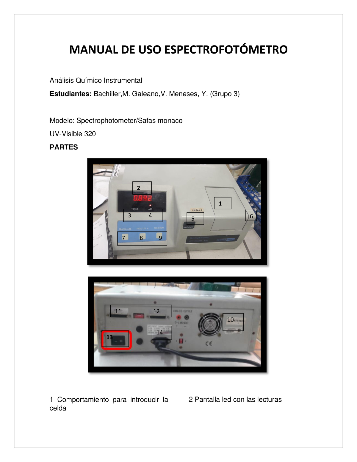 412565681 Manual DE USO Espectrofotometro Docx - MANUAL DE USO ...