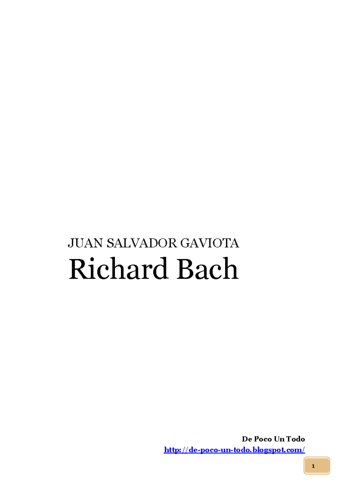 PDF Juan Salvador Gaviota - Richard Bach - JUAN SALVADOR GAVIOTA ...