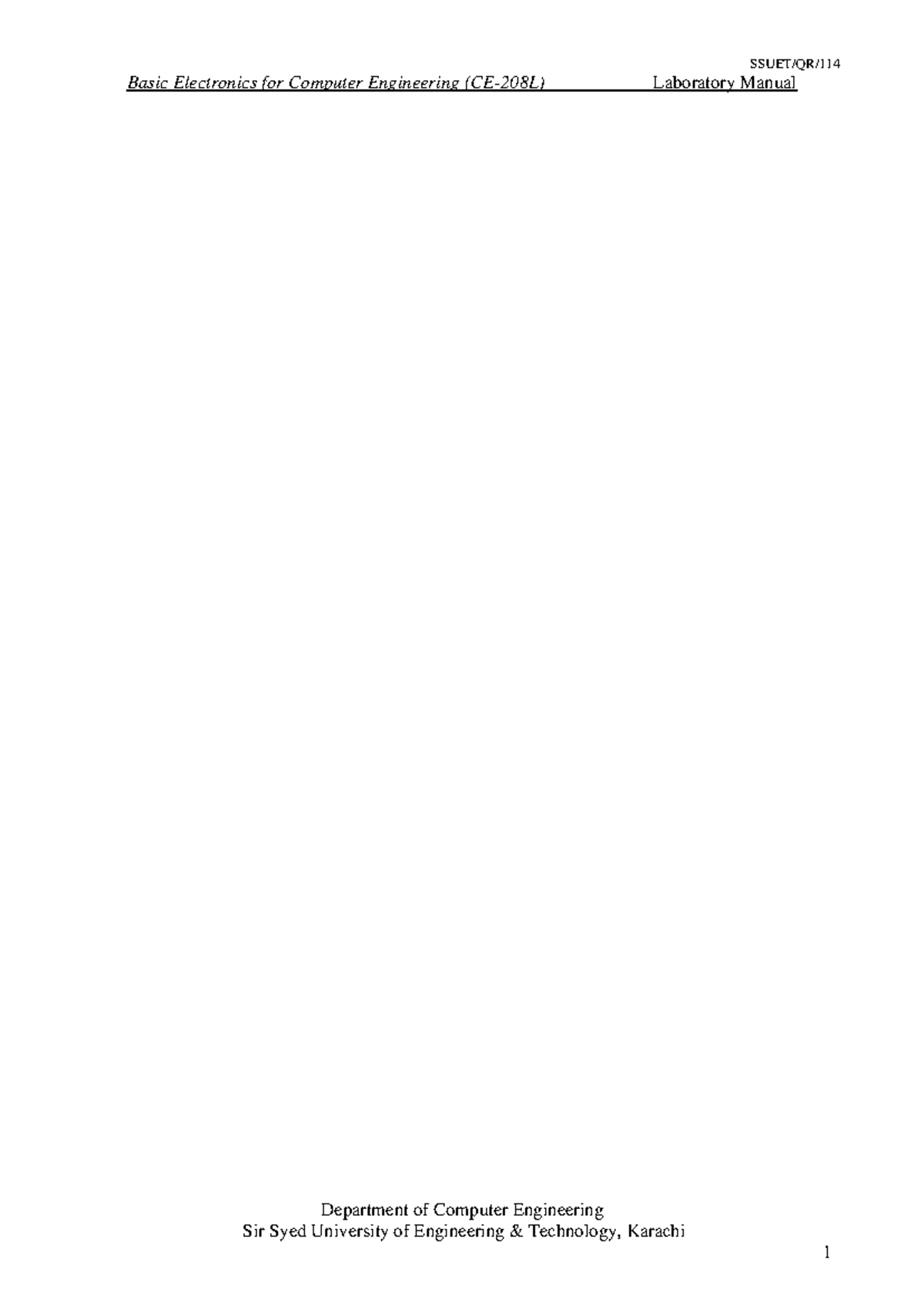 Final Basic Electronics LAB Manual January 2022 Basic Electronics for