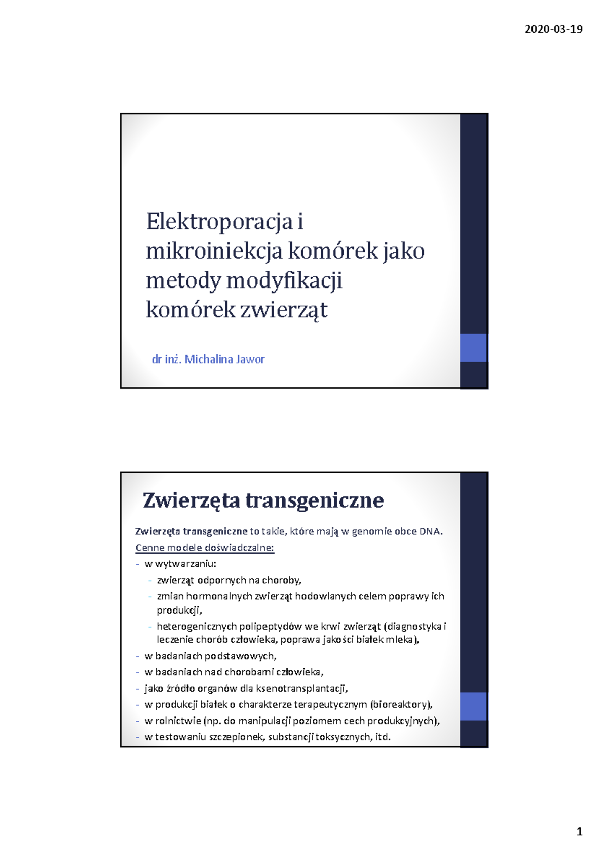 Ćw 3 Elektroporacja i mikroiniekcja Elektroporacjai mikroiniekcja