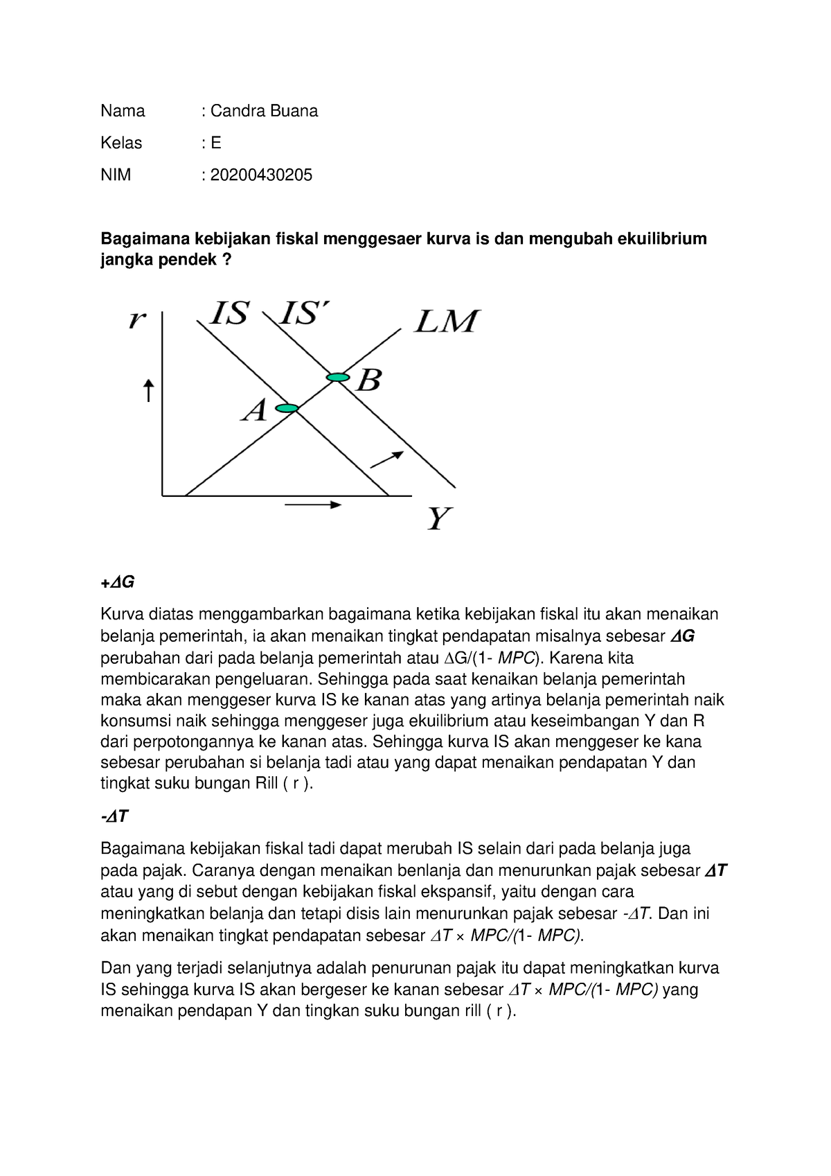 Kebijakan Fiskal Dalam Ekonomi Makro - Nama : Candra Buana Kelas : E ...