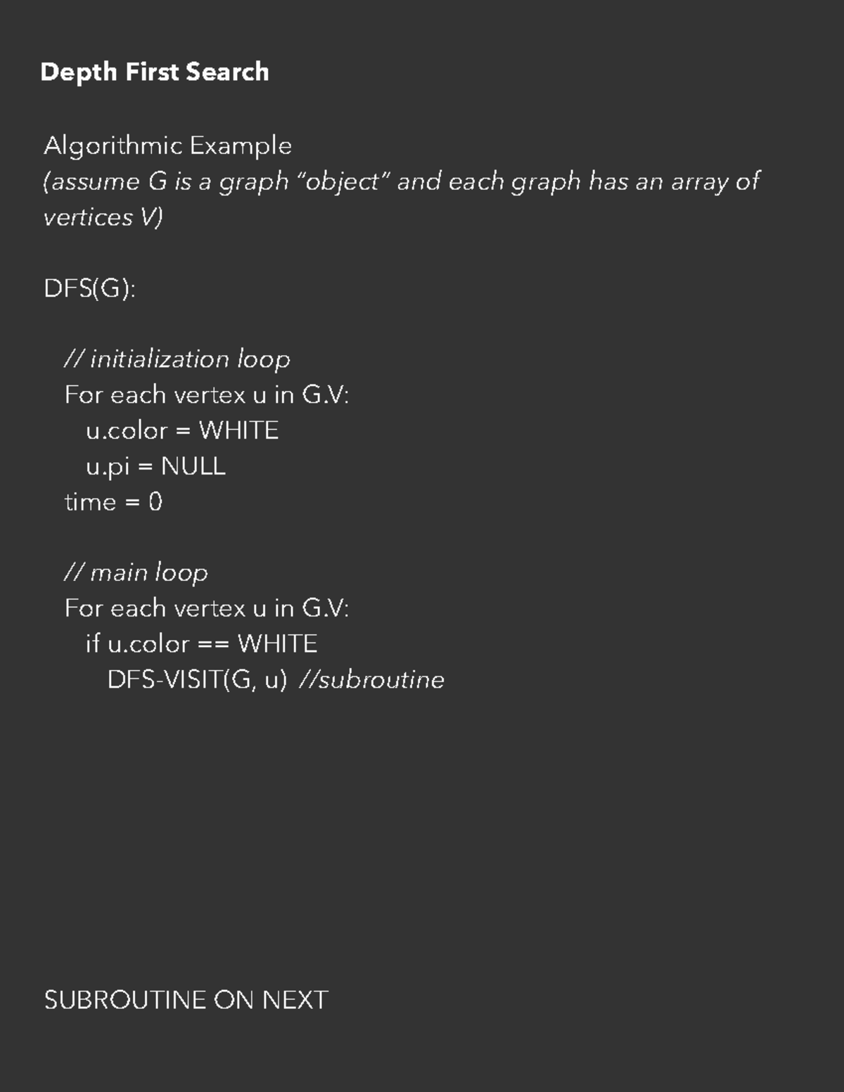 Depth first search msts depth first search algorithmic example