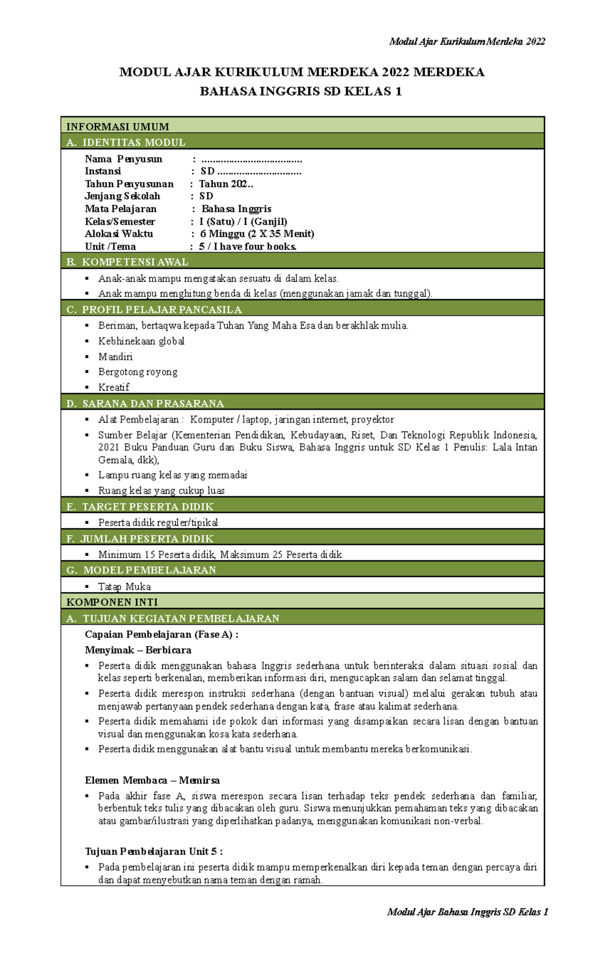 MA B Inggris K1 BAB 5 (datadikdasmen - MODUL AJAR KURIKULUM MERDEKA ...