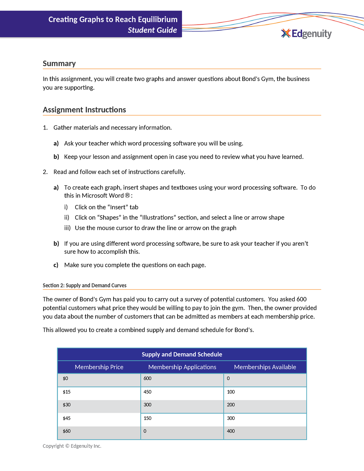 creating graphs student assignment answers