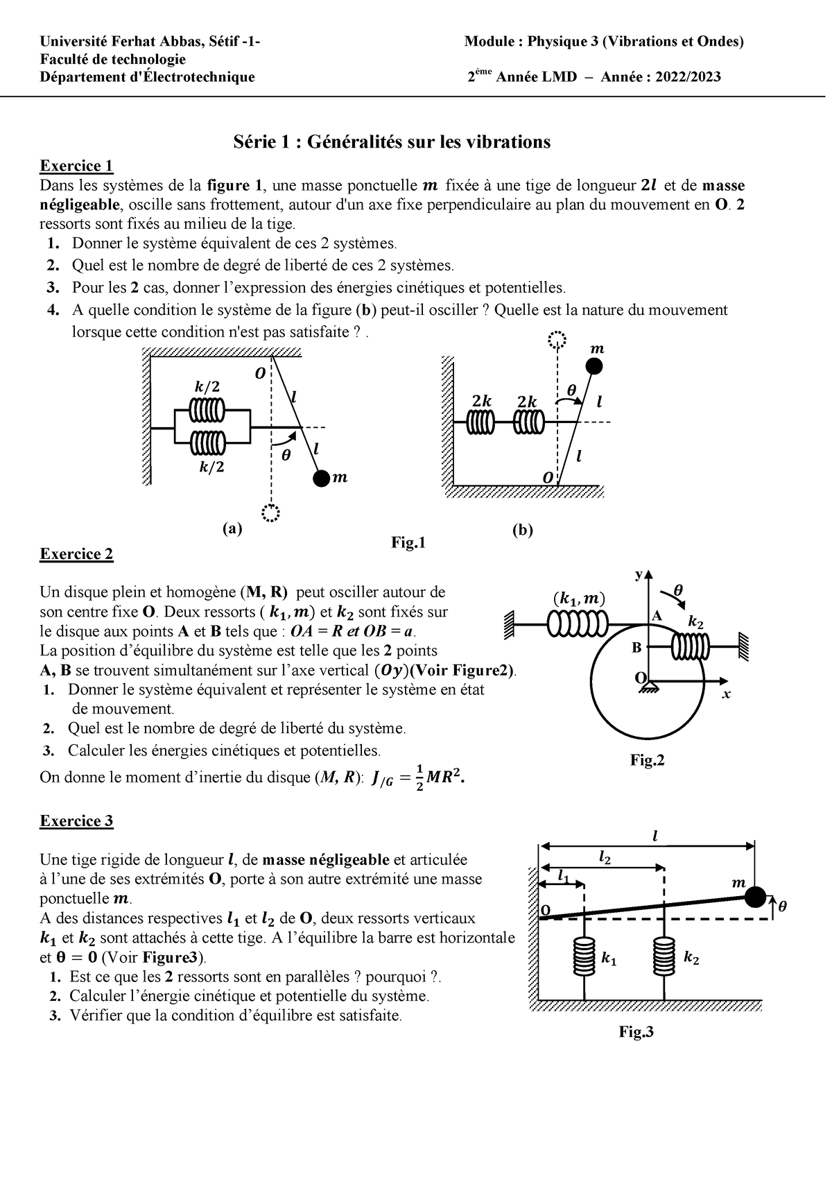 Généralités Sur Les Vibrations - Université Ferhat Abbas, Sétif -1 ...